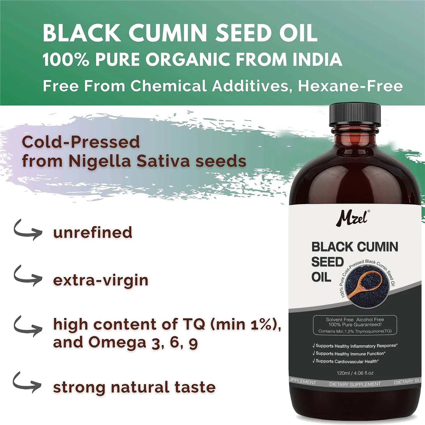 Organic Black Seed Oil for Face - 100% Pure Cold Pressed Black Cumin Seed Oil