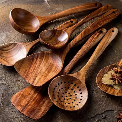 Teak Wooden Kitchen Utensils Set (Wooden Spoons)