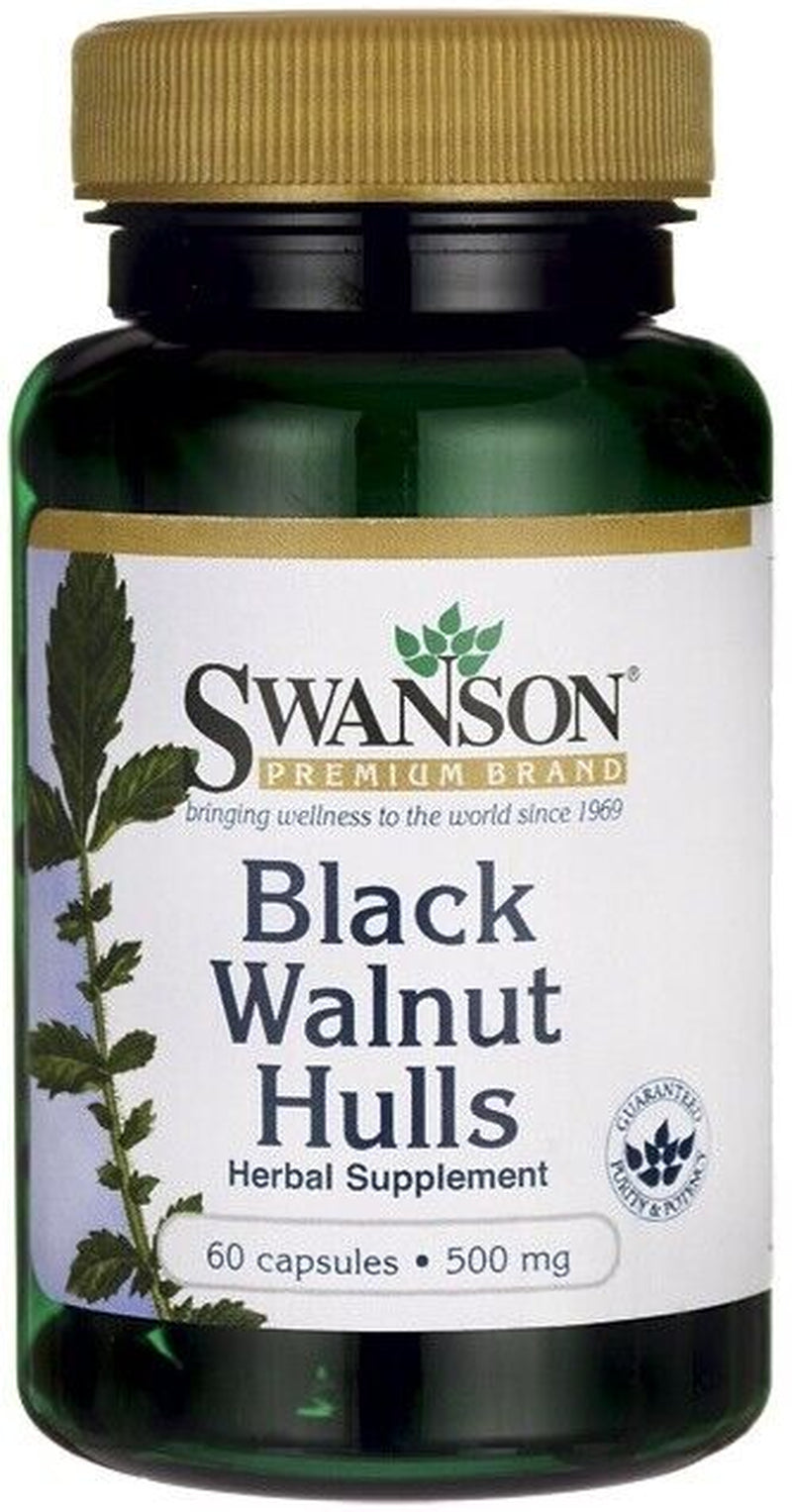 Black Walnut Hull 500Mg 60 Capsules Potent Parasite Candida Cleanse Detox