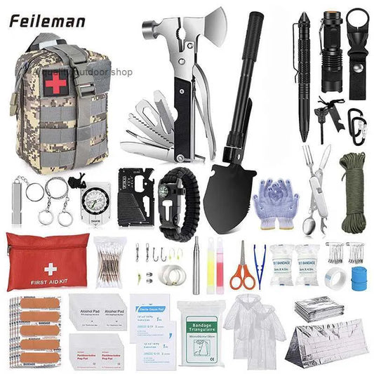 Outdoor Camping Wilderness Survival Emergency Kit Tool Set Equipment Multifunctional 