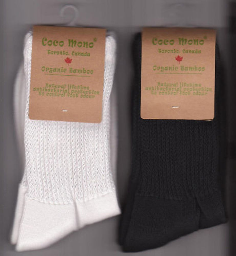 Organic Bamboo Womens Diabetics Crew Socks 4 Pack -Canadian