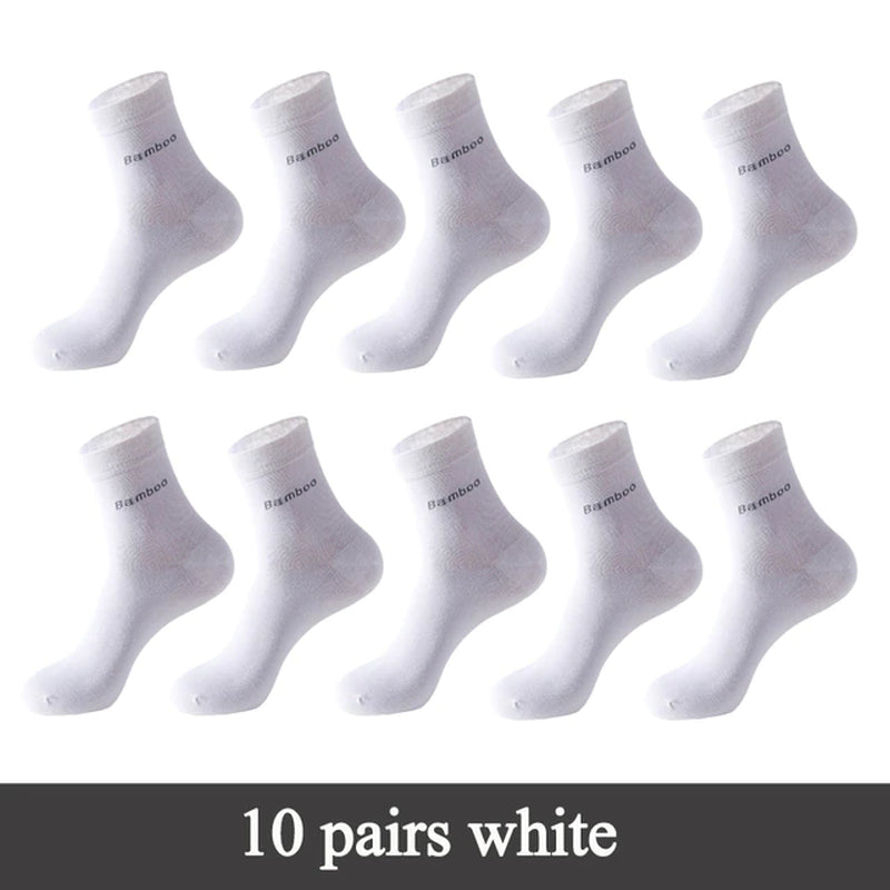 Bamboo Fiber Socks Men Casual 10 Pairs / Lot