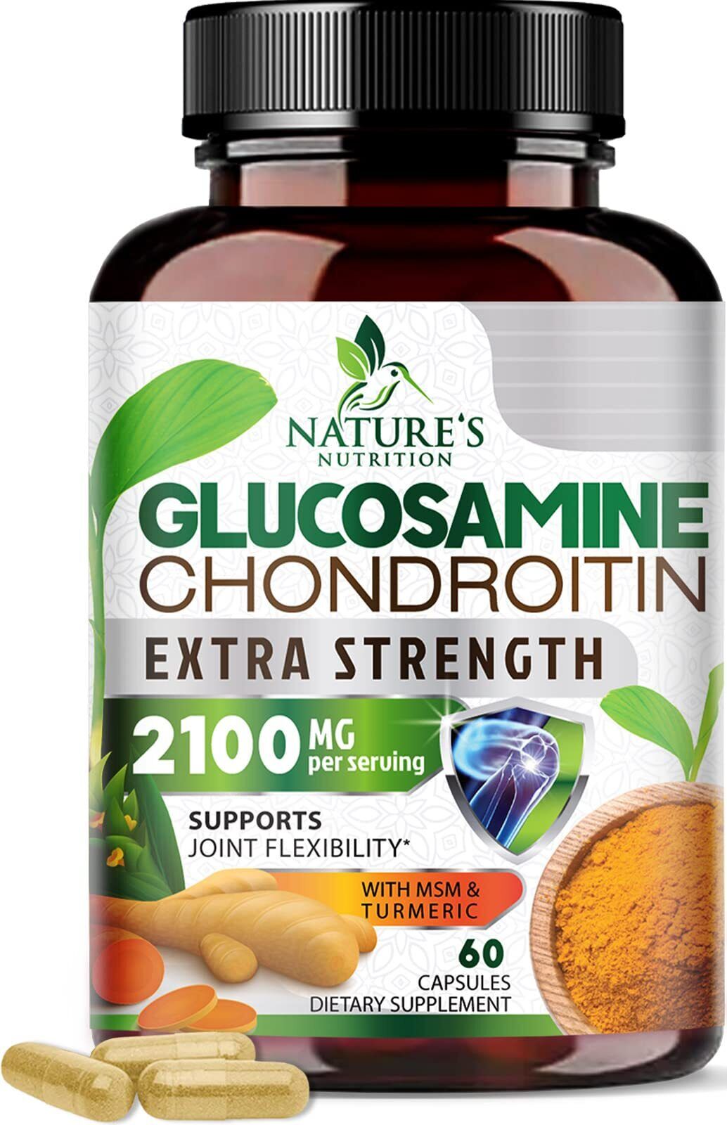 Glucosamine Chondroitin Turmeric MSM Triple Strength Joint Support 2100Mg