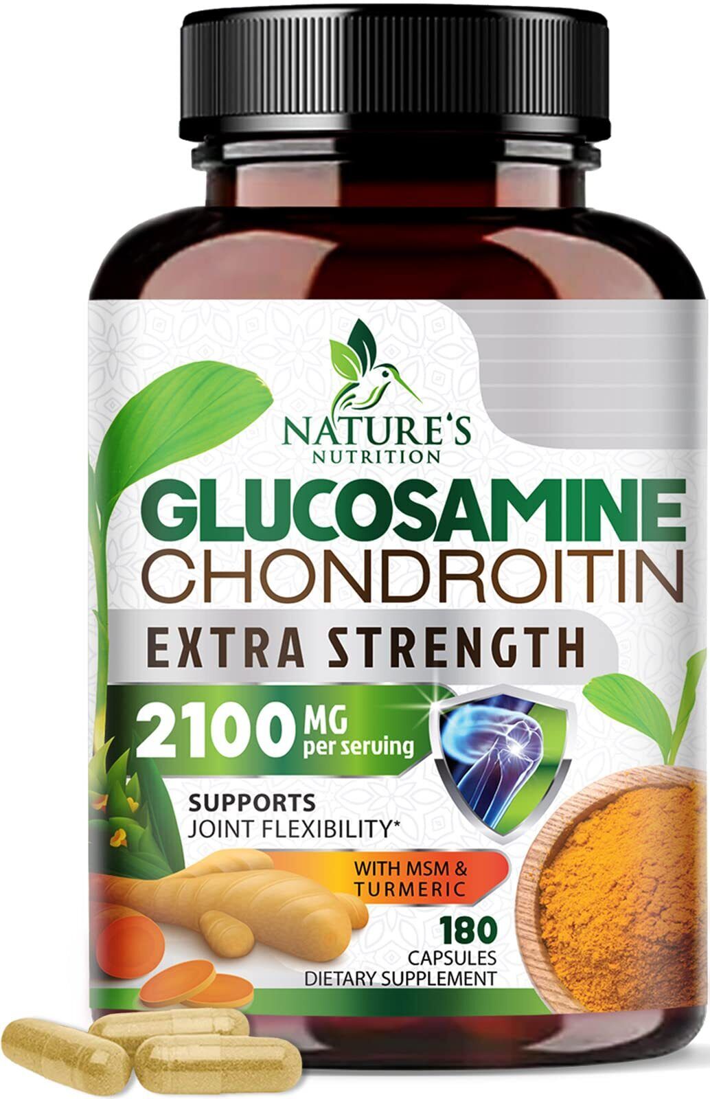 Glucosamine Chondroitin Turmeric MSM Triple Strength Joint Support 2100Mg