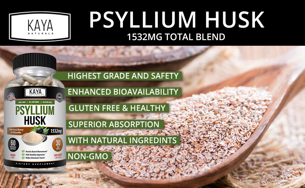 Psyllium Husk Colon Cleanse, Detox Toxins, Energy Boost, Weight Loss