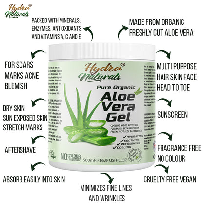 Pure 99% Aloe Vera Gel for Skin Face Hair Body All-Purpose Soothing Refreshing