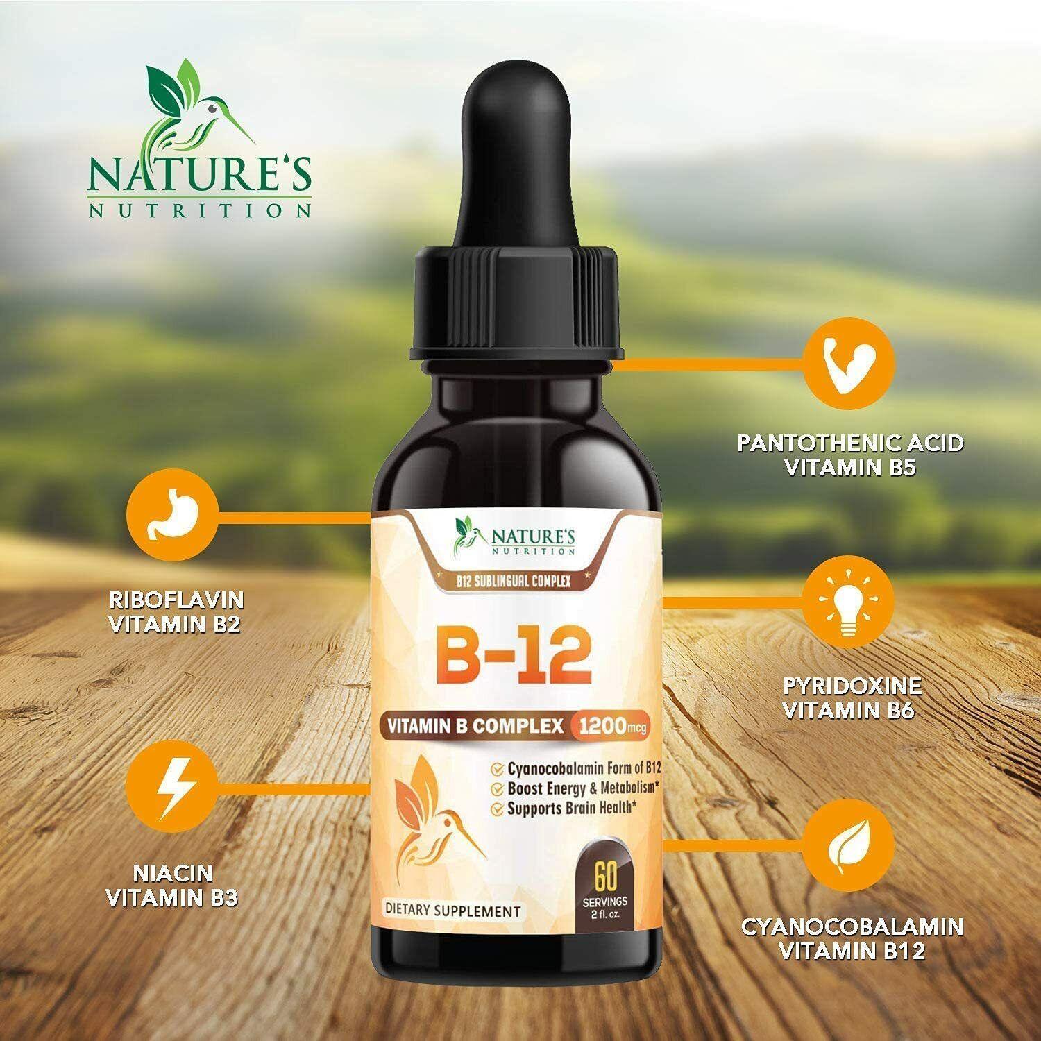 Vitamin B12 Sublingual Liquid Drops (Natural Energy Booster )