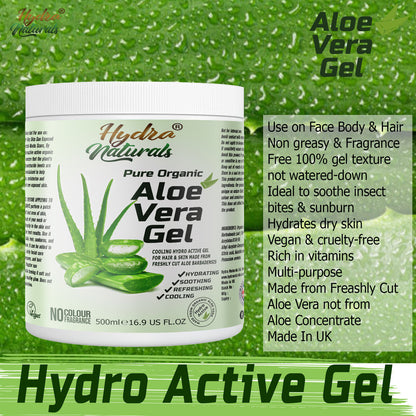 Pure 99% Aloe Vera Gel for Skin Face Hair Body All-Purpose Soothing Refreshing