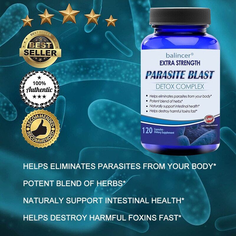 Remove Parasite anti PARASITE & CANDIDA DETOX Body Cleanse 120 Capsules