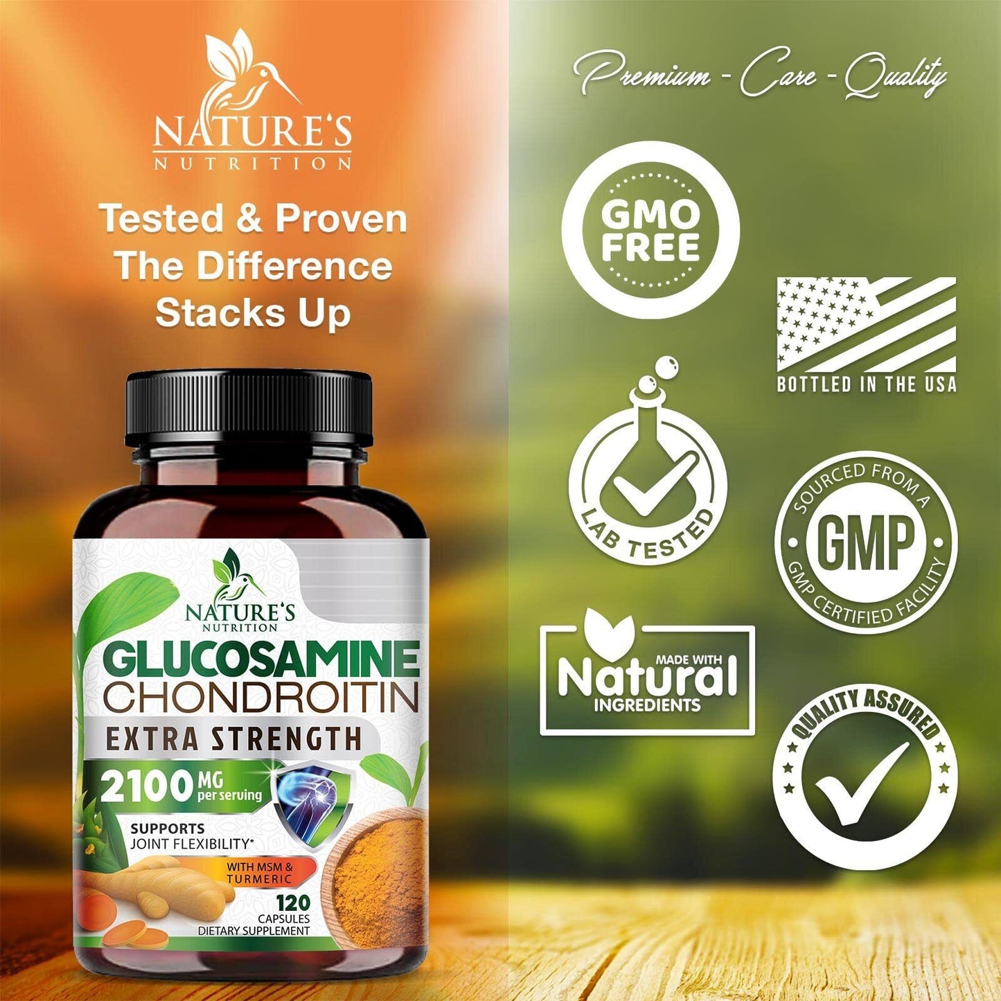 Glucosamine Chondroitin Turmeric MSM Triple Strength Joint Support 2100Mg