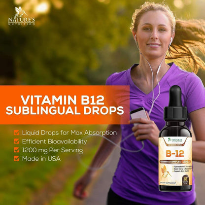 Vitamin B12 Sublingual Liquid Drops (Natural Energy Booster )