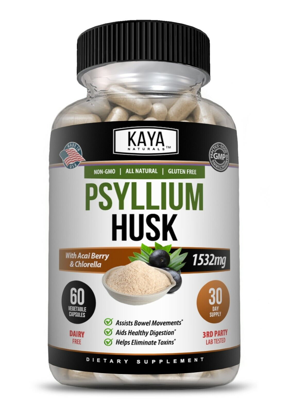 Psyllium Husk Colon Cleanse, Detox Toxins, Energy Boost, Weight Loss