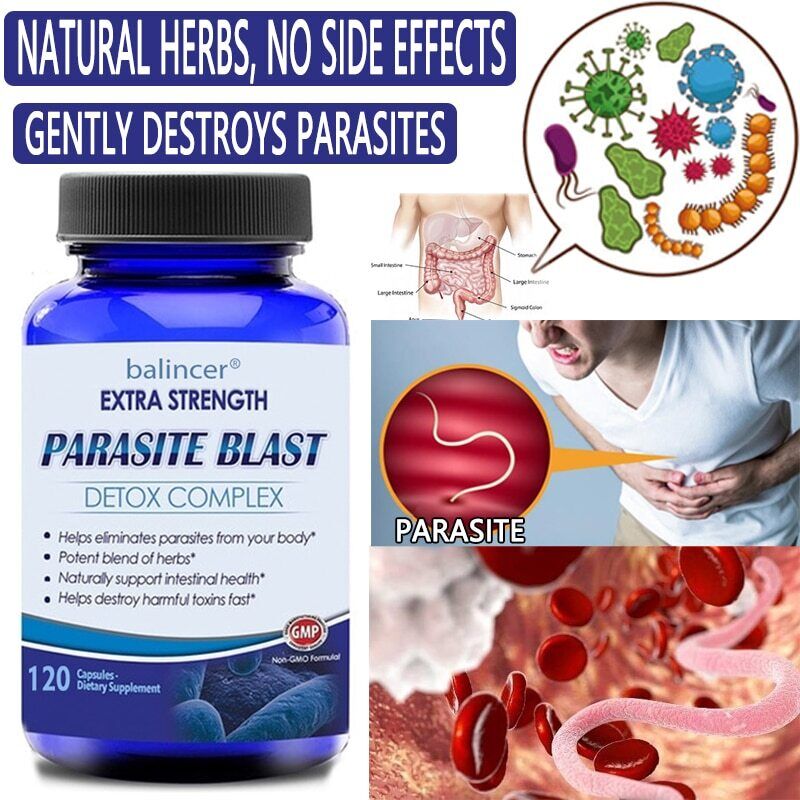 Remove Parasite anti PARASITE & CANDIDA DETOX Body Cleanse 120 Capsules