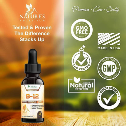 Vitamin B12 Sublingual Liquid Drops (Natural Energy Booster )