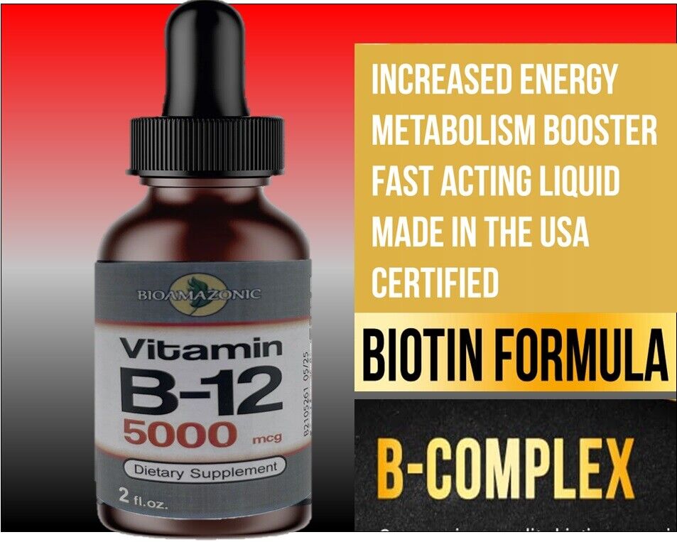 Vitamin B12 Liquid Drops 5000Mcg Natural Energy Booster (Sublingual)