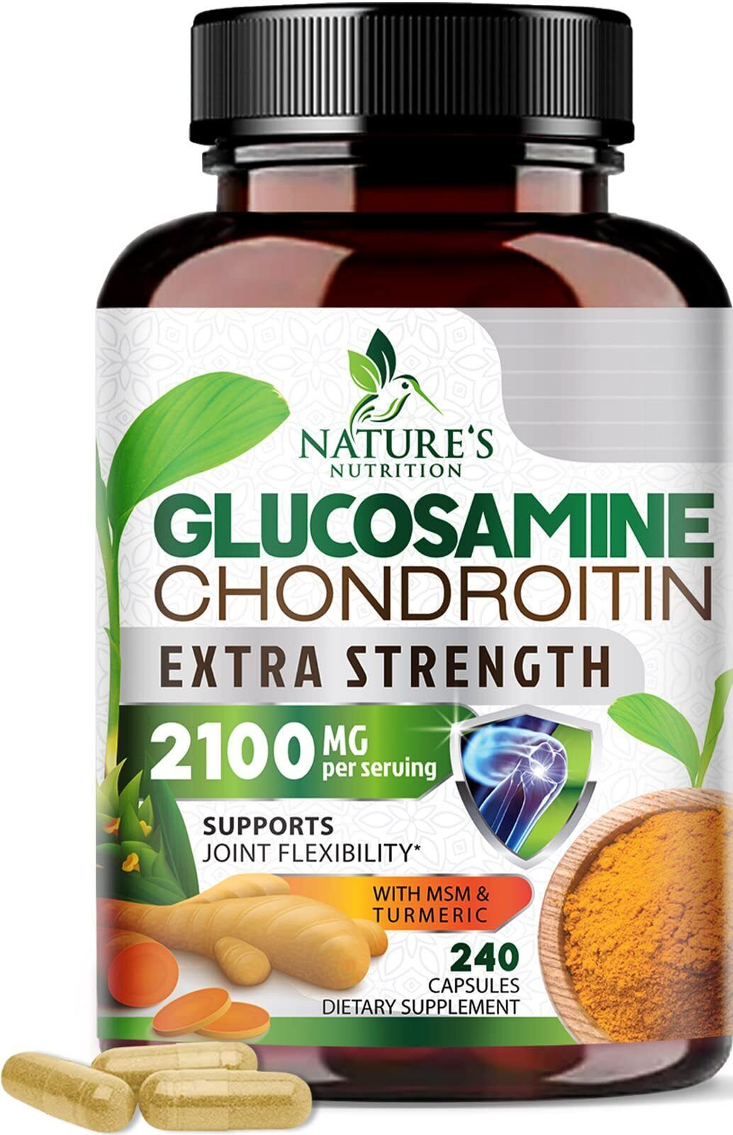 Glucosamine Chondroitin Turmeric MSM Triple Strength Joint Support 2100Mg