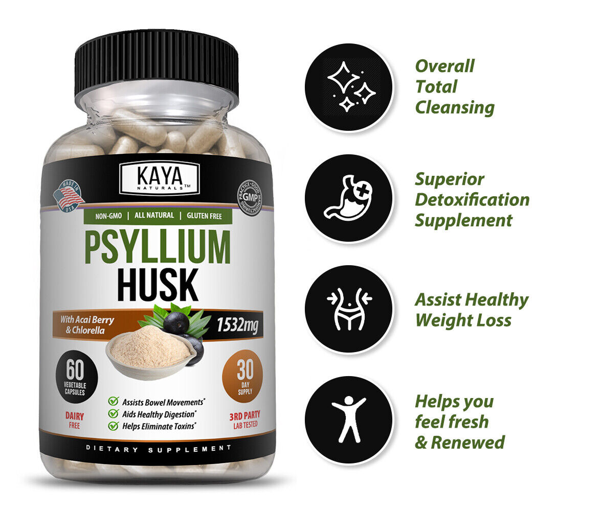 Psyllium Husk Colon Cleanse, Detox Toxins, Energy Boost, Weight Loss